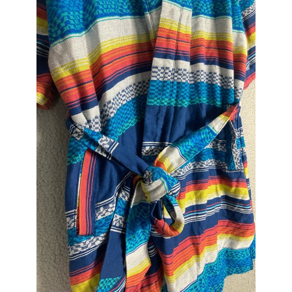 La Sirena California Cowboy Aztec Robe Adult M/L Southwest Style Bathrobe Cozy - Picture 7 of 12